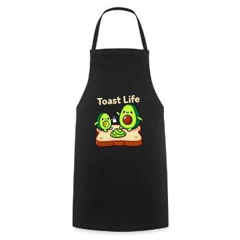 Toast Leben Lustiges Frühstück Avocado Design - Kochschürze - Schwarz - Vorne - AI Model Male 185 dark (185cm)