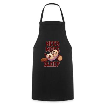Need more sleep, cute beaver, funnier - Cooking Apron - black - Front - AI Model Male 185 dark (185cm)
