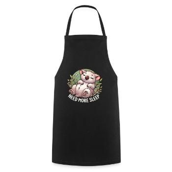 Need More Sleep Funny Wombat Animal Humor Pajama - Cooking Apron - black - Front - AI Model Male 185 dark (185cm)