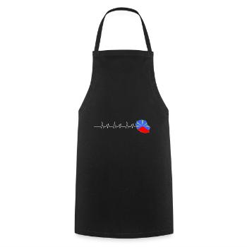 Flag Map Reunion Island Heartbeat - Cooking Apron - black - Front - AI Model Male 185 dark (185cm)