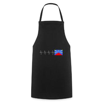 Flag Reunion Island Heart Gift - Cooking Apron - black - Front - AI Model Male 185 dark (185cm)