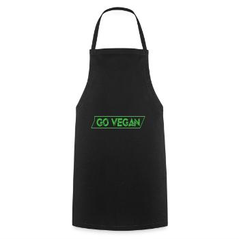 Un design Go Vegan pour de fiers végétaliens - Tablier de cuisine - noir - Devant - AI Model Male 185 dark (185cm)