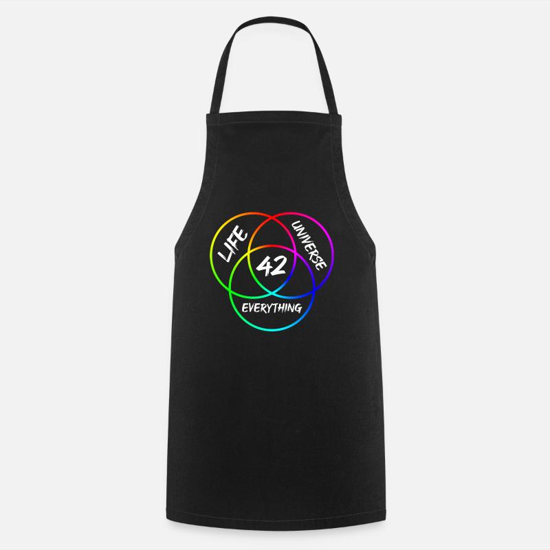 The Answer is 42 - Answer to everything & all questions - Cooking Apron - black