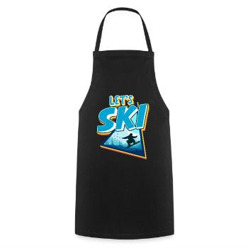 Vintage Slalom Ski 80s 90s - Cooking Apron - black - Front - AI Model Male 185 dark (185cm)
