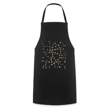 Joyeuses étoiles de Noël - Tablier de cuisine - noir - Devant - AI Model Male 185 dark (185cm)