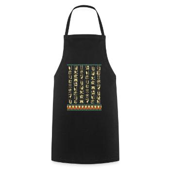 Hieroglyphs Pyramids Ancient Egypt - Cooking Apron - black - Front - AI Model Male 185 dark (185cm)
