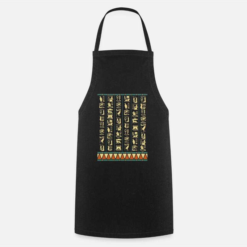 Hiéroglyphes Pyramides Egypte ancienne - Tablier de cuisine - noir