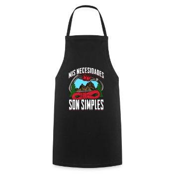 Mountaineer my needs are simple - Cooking Apron - black - Front - AI Model Male 185 dark (185cm)