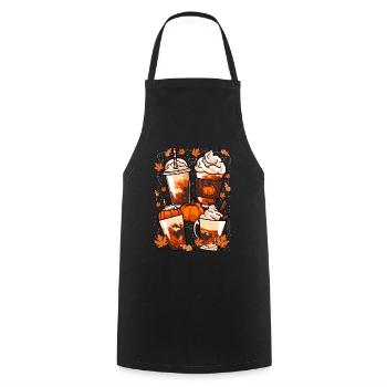 Fall, Halloween Coffee and Pumpkins - Cooking Apron - black - Front - AI Model Male 185 dark (185cm)