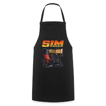 Sim Racer Driving Simulator Driver Gamer - Cooking Apron - black - Front - AI Model Male 185 dark (185cm)