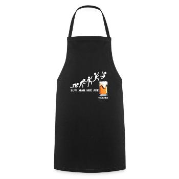 Arbeit Montag Woche und Freitag Bier - Kochschürze - Schwarz - Vorne - AI Model Male 185 dark (185cm)