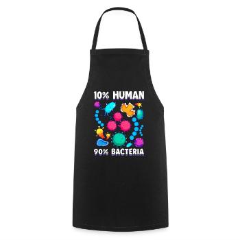 10 Human 90 Bacteria Biology Science - Cooking Apron - black - Front - AI Model Male 185 dark (185cm)