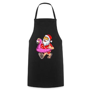 Santa Claus In Pajamas Sunglasses Flamenco Float - Cooking Apron - black - Front - AI Model Male 185 dark (185cm)