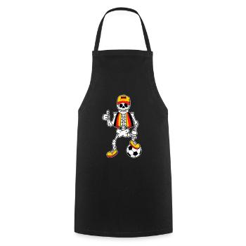 Skeleton Allemagne Fan de football allemand - Tablier de cuisine - noir - Devant - AI Model Male 185 dark (185cm)