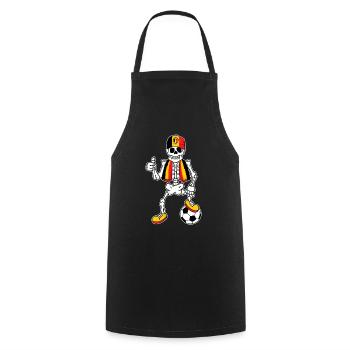 Skeleton Belgium Fan de football belge - Tablier de cuisine - noir - Devant - AI Model Male 185 dark (185cm)