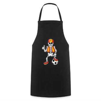 Fan de football skeleton Espagne - Tablier de cuisine - noir - Devant - AI Model Male 185 dark (185cm)