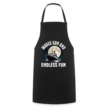 Vagues Soleil Et Plaisir Sans Fin Vacances En Bateau De Croisière - Tablier de cuisine - noir - Devant - AI Model Male 185 dark (185cm)