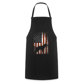 Schäferhund - amerikanische Flagge - Geschenke - Kochschürze - Schwarz - Vorne - AI Model Male 185 dark (185cm)