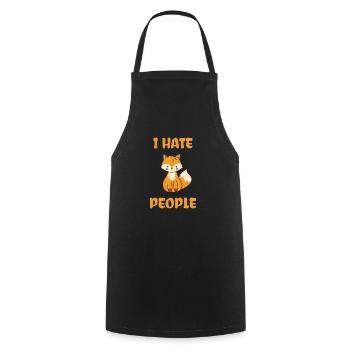 I hate people fox - Cooking Apron - black - Front - AI Model Male 185 dark (185cm)