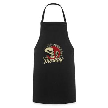 Punk Rock Is My Therapy Punk rock punk skull - Cooking Apron - black - Front - AI Model Male 185 dark (185cm)