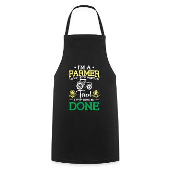 Funny saying for farmers and farmers. - Cooking Apron - black - Front - AI Model Male 185 dark (185cm)
