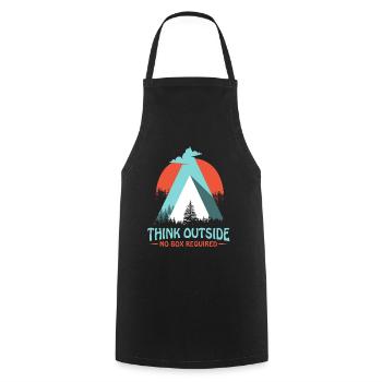 Mountains Mountains Hiking - Cooking Apron - black - Front - AI Model Male 185 dark (185cm)