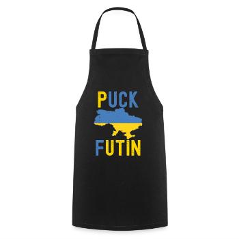 FK Putin, Puck Futin, Stand with Ukraine, Anti War - Cooking Apron - black - Front - AI Model Male 185 dark (185cm)