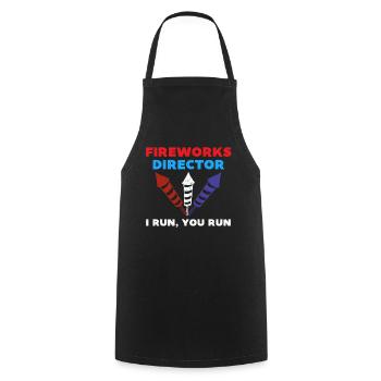 Fireworks director funny 4th of July - Cooking Apron - black - Front - AI Model Male 185 dark (185cm)