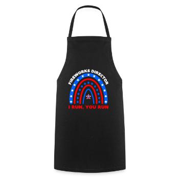 Fireworks director funny 4th of July - Cooking Apron - black - Front - AI Model Male 185 dark (185cm)