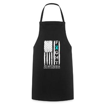 Myasthenia gravis awareness american flag - Cooking Apron - black - Front - AI Model Male 185 dark (185cm)