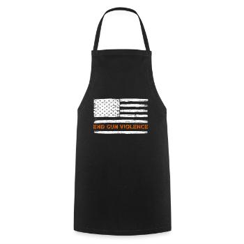 End Gun Violence American flag - Cooking Apron - black - Front - AI Model Male 185 dark (185cm)