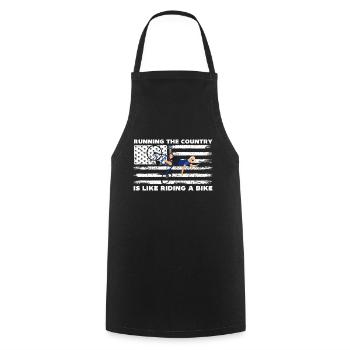 Running the country is like riding a bike, funny - Cooking Apron - black - Front - AI Model Male 185 dark (185cm)