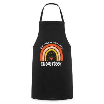 Emotional support coworker - Retro co worker gift - Cooking Apron - black - Front - AI Model Male 185 dark (185cm)