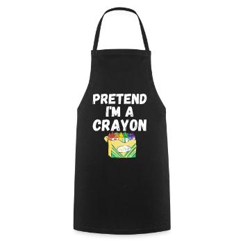 Pretend im a crayon - drôle de costume d’halloween - Tablier de cuisine - noir - Devant - AI Model Male 185 dark (185cm)