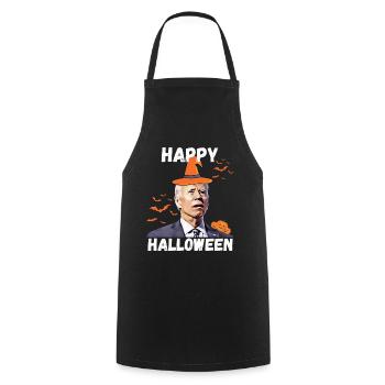 Heureux que vous sachiez la chose drôle halloween Biden - Tablier de cuisine - noir - Devant - AI Model Male 185 dark (185cm)