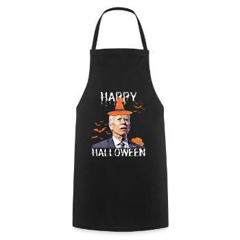 Heureux que vous sachiez la chose drôle halloween Biden - Tablier de cuisine - noir - Devant - AI Model Male 185 dark (185cm)