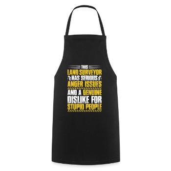 Vermessungstechniker Vermesser Land Surveyor - Cooking Apron - black - Front - AI Model Male 185 dark (185cm)
