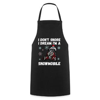 Je ne ronfle pas je rêve im une motoneige - Tablier de cuisine - noir - Devant - AI Model Male 185 dark (185cm)