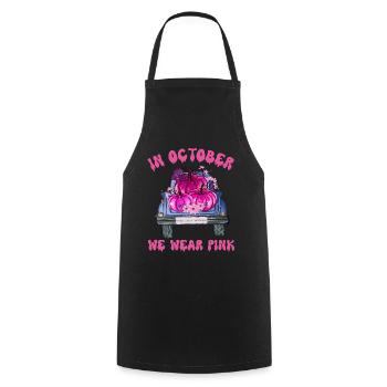 In October We Wear Pink Halloween , Breast Cancer - Cooking Apron - black - Front - AI Model Male 185 dark (185cm)