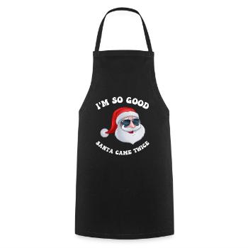 Je suis si bon Père Noël est venu deux fois chemise, couple coquin - Tablier de cuisine - noir - Devant - AI Model Male 185 dark (185cm)