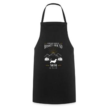 Basset Hound - Cooking Apron - black - Front - AI Model Male 185 dark (185cm)