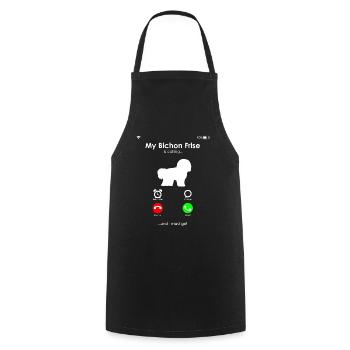 Bichon Frise - Tablier de cuisine - noir - Devant - AI Model Male 185 dark (185cm)