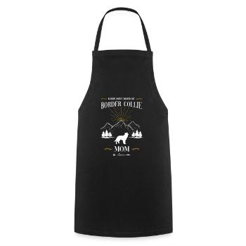 Border Collie - Cooking Apron - black - Front - AI Model Male 185 dark (185cm)