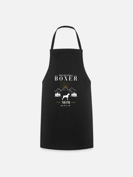 Boxer Dog - Cooking Apron - black