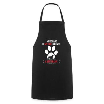 Dachshund Funny Dogs Gift - Cooking Apron - black - Front - AI Model Male 185 dark (185cm)