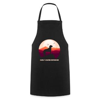 Curly Coated Retriever - Cooking Apron - black - Front - AI Model Male 185 dark (185cm)