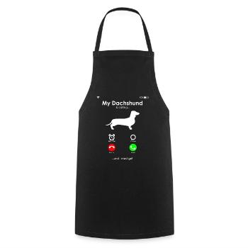 Dachshund Funny Dogs Gift - Cooking Apron - black - Front - AI Model Male 185 dark (185cm)