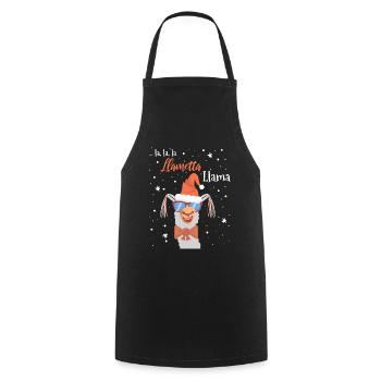 Xmas Lama Weihnachten Party Lametta Lustig - Kochschürze - Schwarz - Vorne - AI Model Male 185 dark (185cm)
