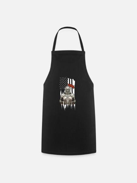 Chevalier d'armure de bataille médiévale - Tablier de cuisine - noir
