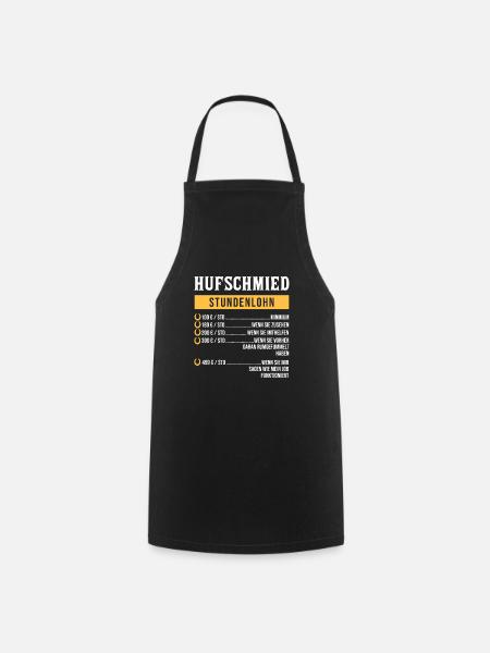 Hufschmied Schmied Amboss Hufbeschlagschmied - Kochschürze - Schwarz